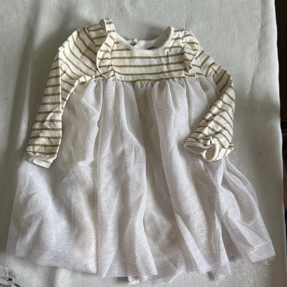 Petit Bateau Gold Striped Dress